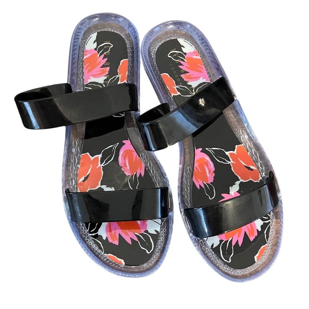 Ted Baker Black Bolton Two Strap Jelly Sandals – Size 9 (NWT)